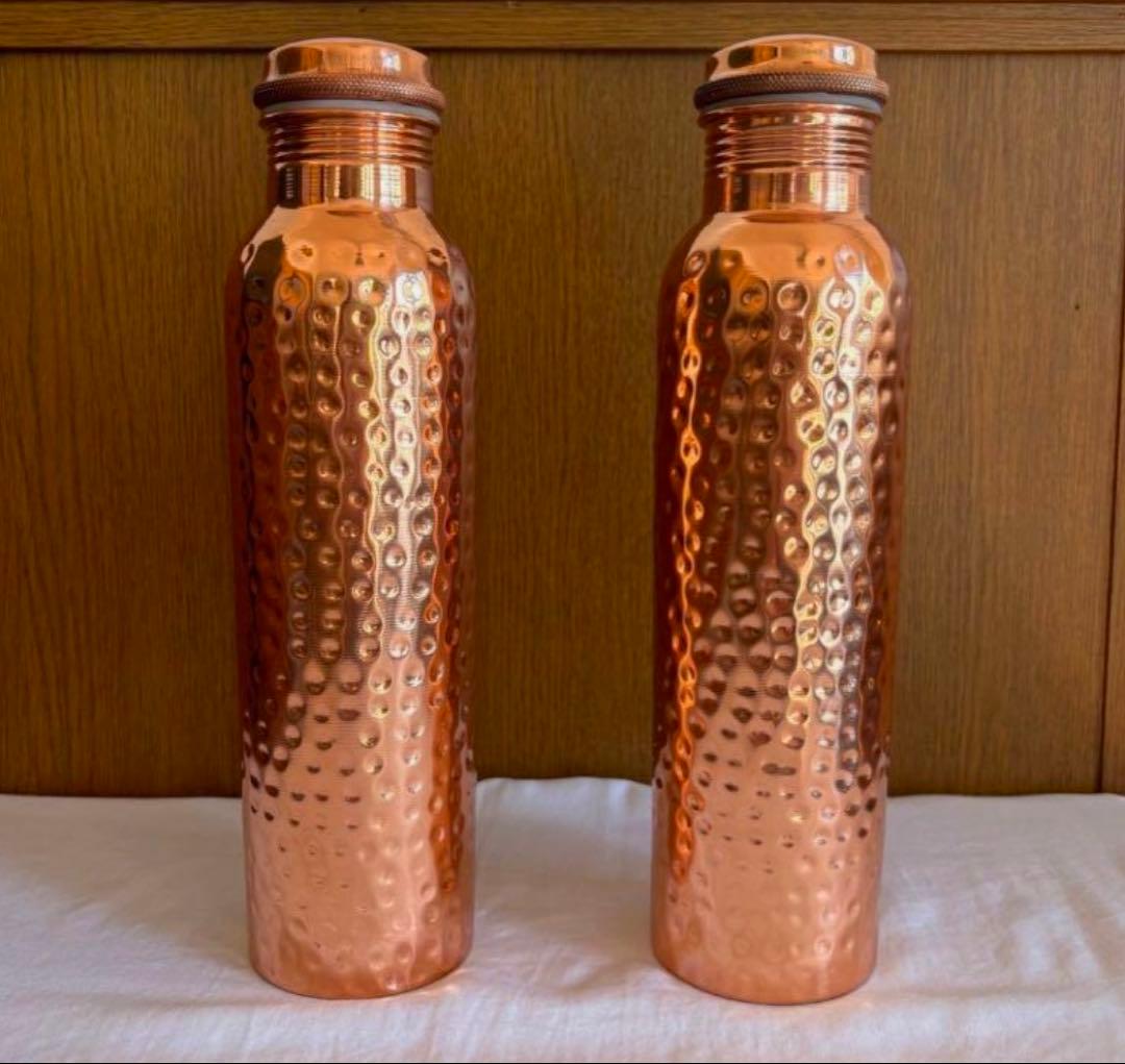 8月17月まで5%off純銅製ウォーターボトル　アーユルヴェーダ　2本