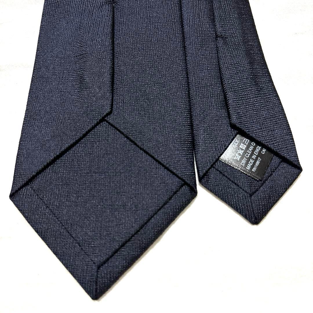 極美品　ダンヒル　ネクタイ　ダークネイビー　無地　ソリッド