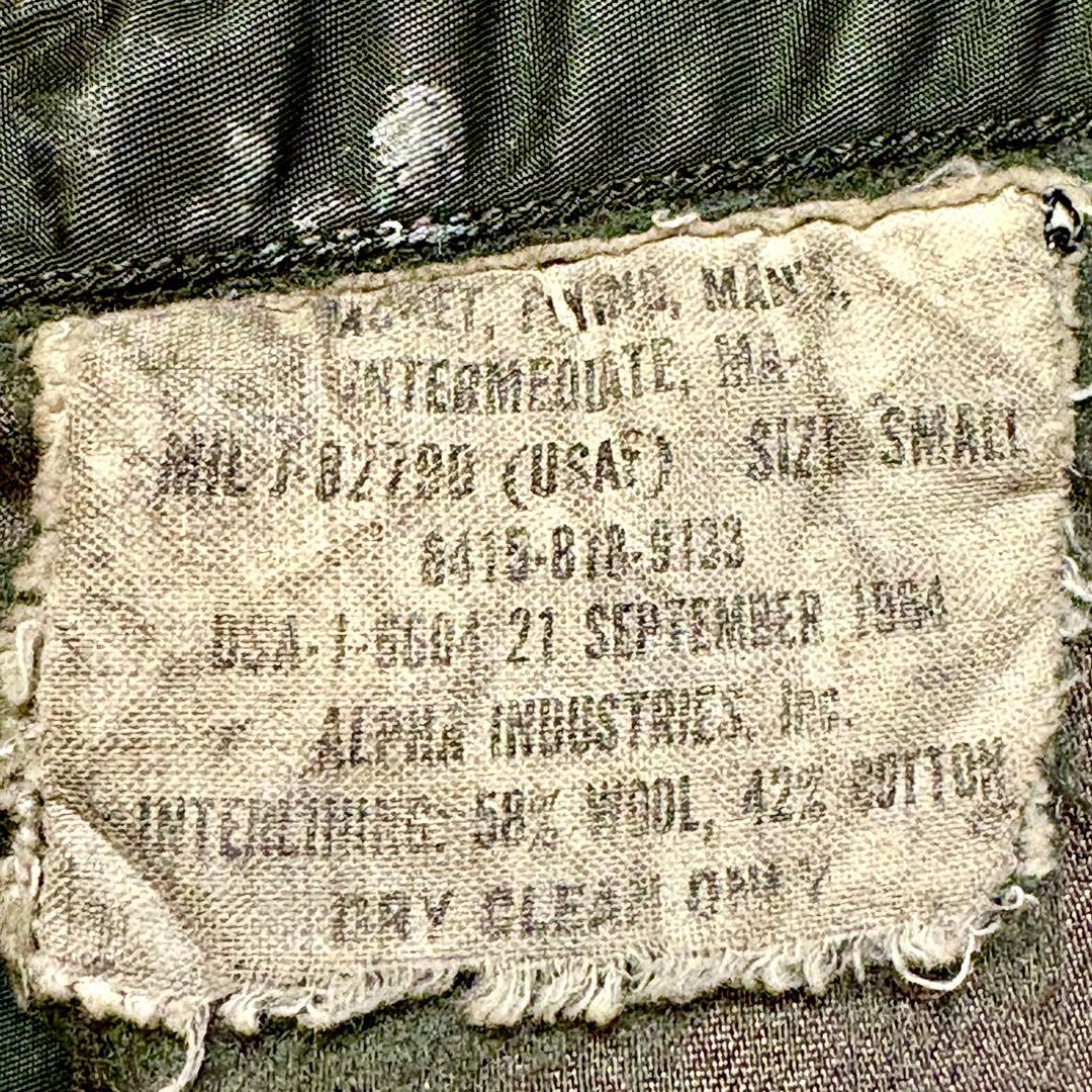 60s 実物 米軍 MA-1 ALPHA社製 1964年 CC クラウンジッパー