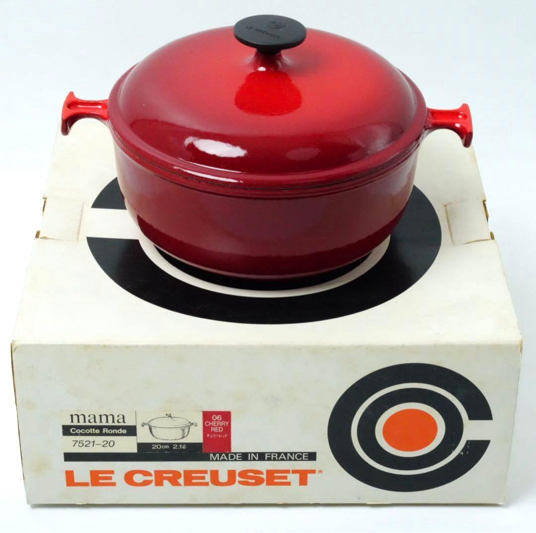 LE CREUSET　ココット ロンド チェリーレッド　20cm ママシリーズ