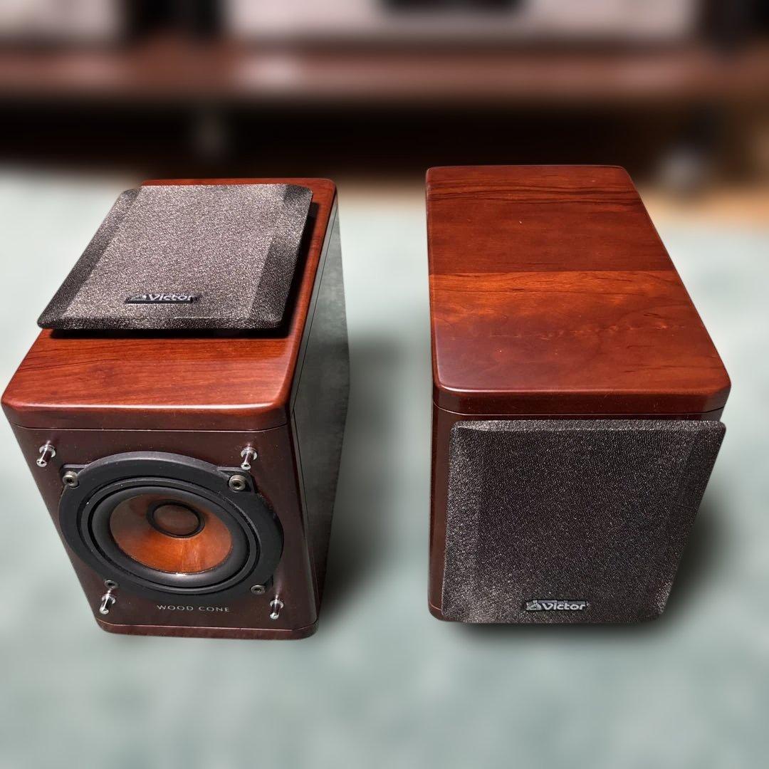 Victor WOOD CONE スピーカー　スタンド付き