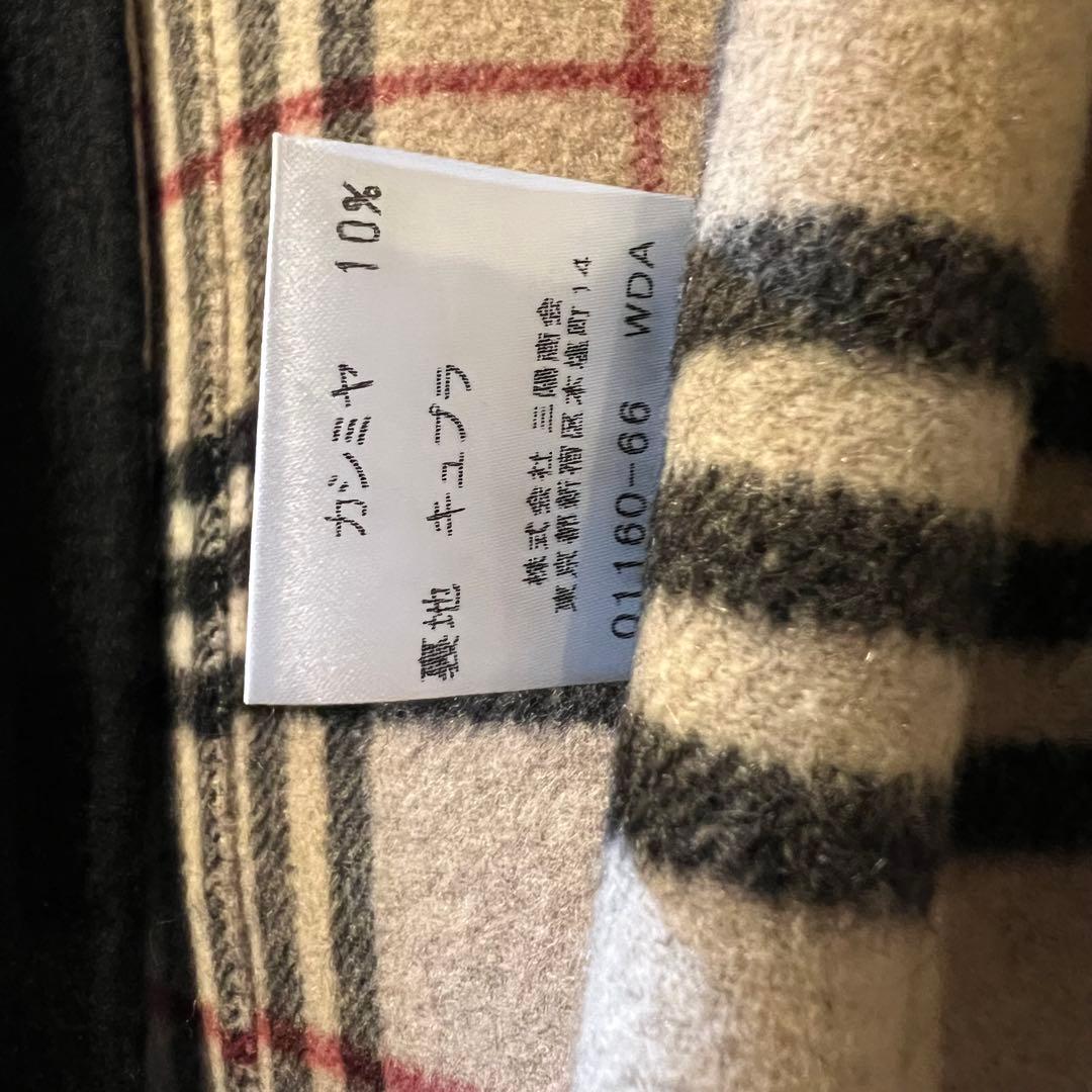 バーバリーロンドン ロングコート ノバチェック カシミヤ 黒　40サイズ