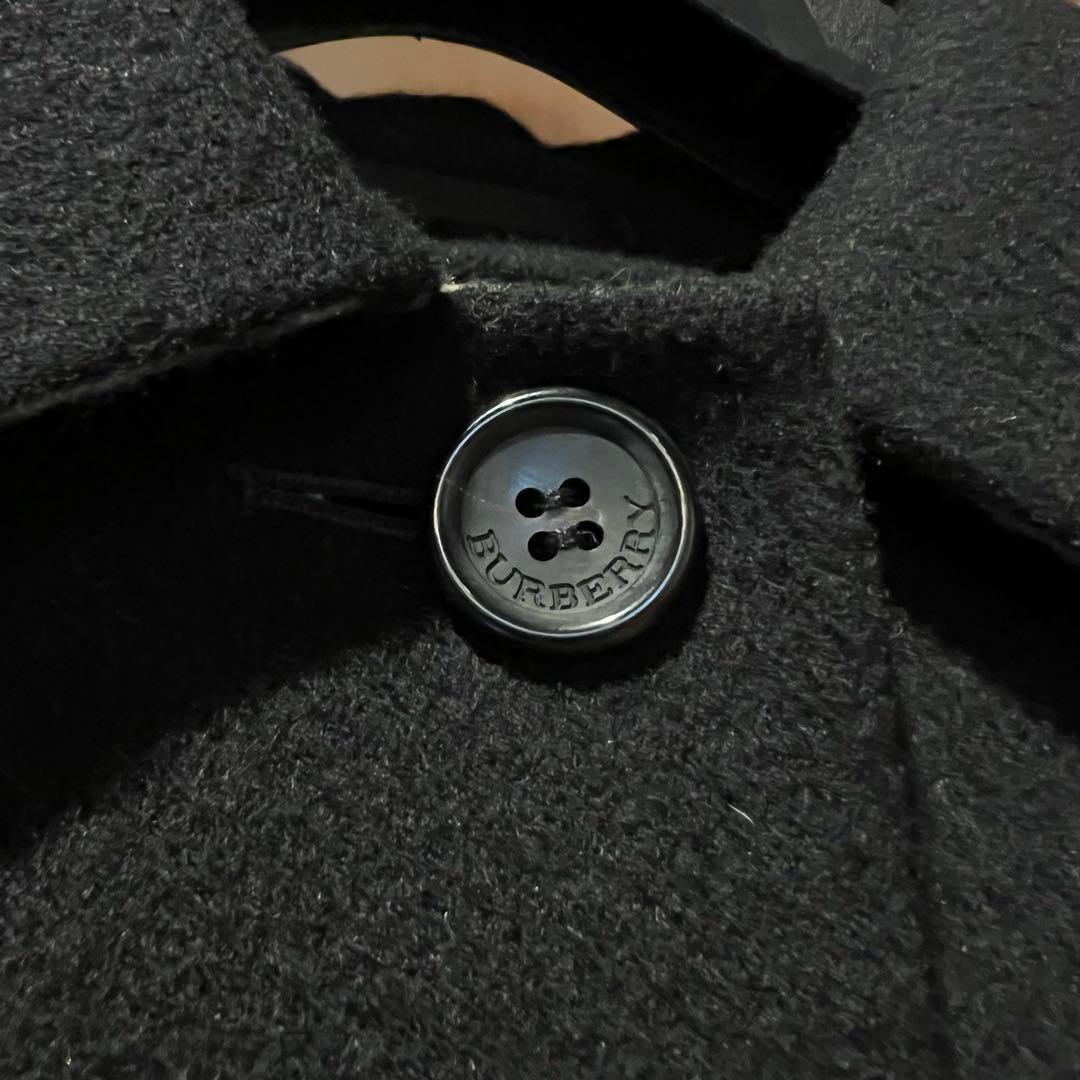 バーバリーロンドン ロングコート ノバチェック カシミヤ 黒　40サイズ