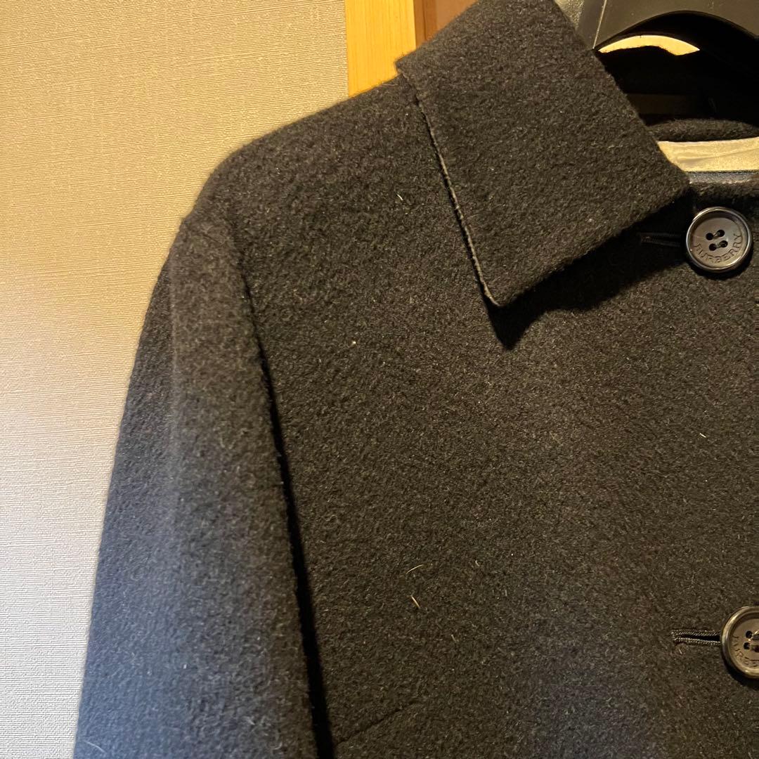 バーバリーロンドン ロングコート ノバチェック カシミヤ 黒　40サイズ