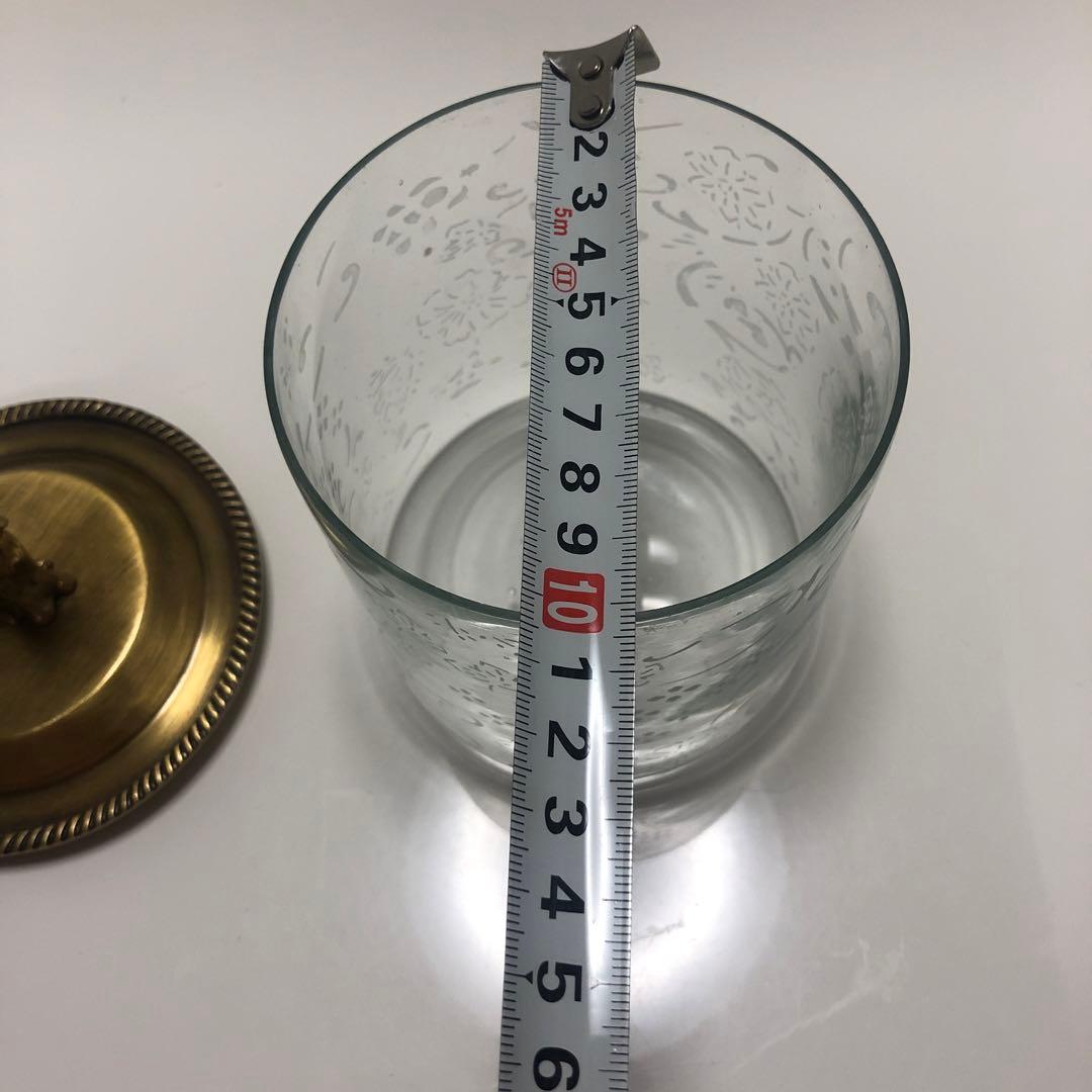 F☆ キツネ　の　ガラス　小物入れ　キャニスター