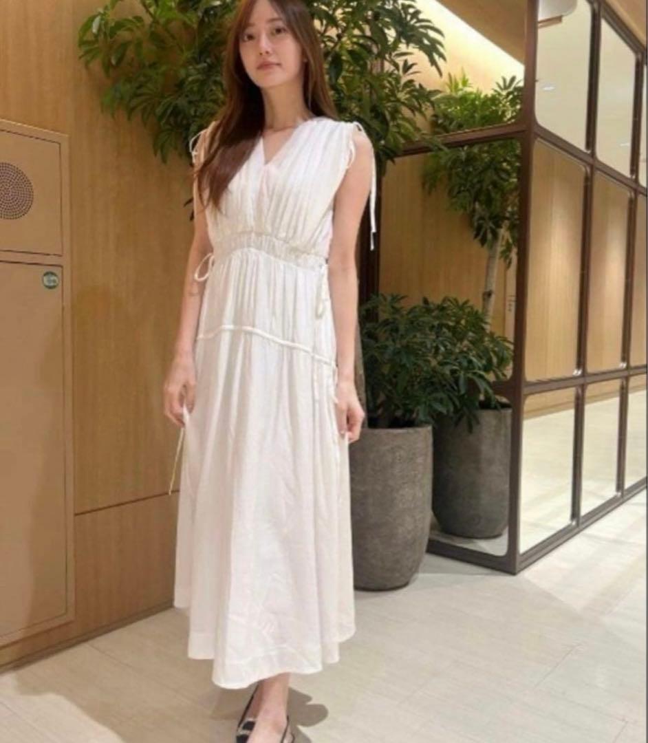 CELFORD カシュクールリボンノースリーブワンピース　38 新品未使用タグ付