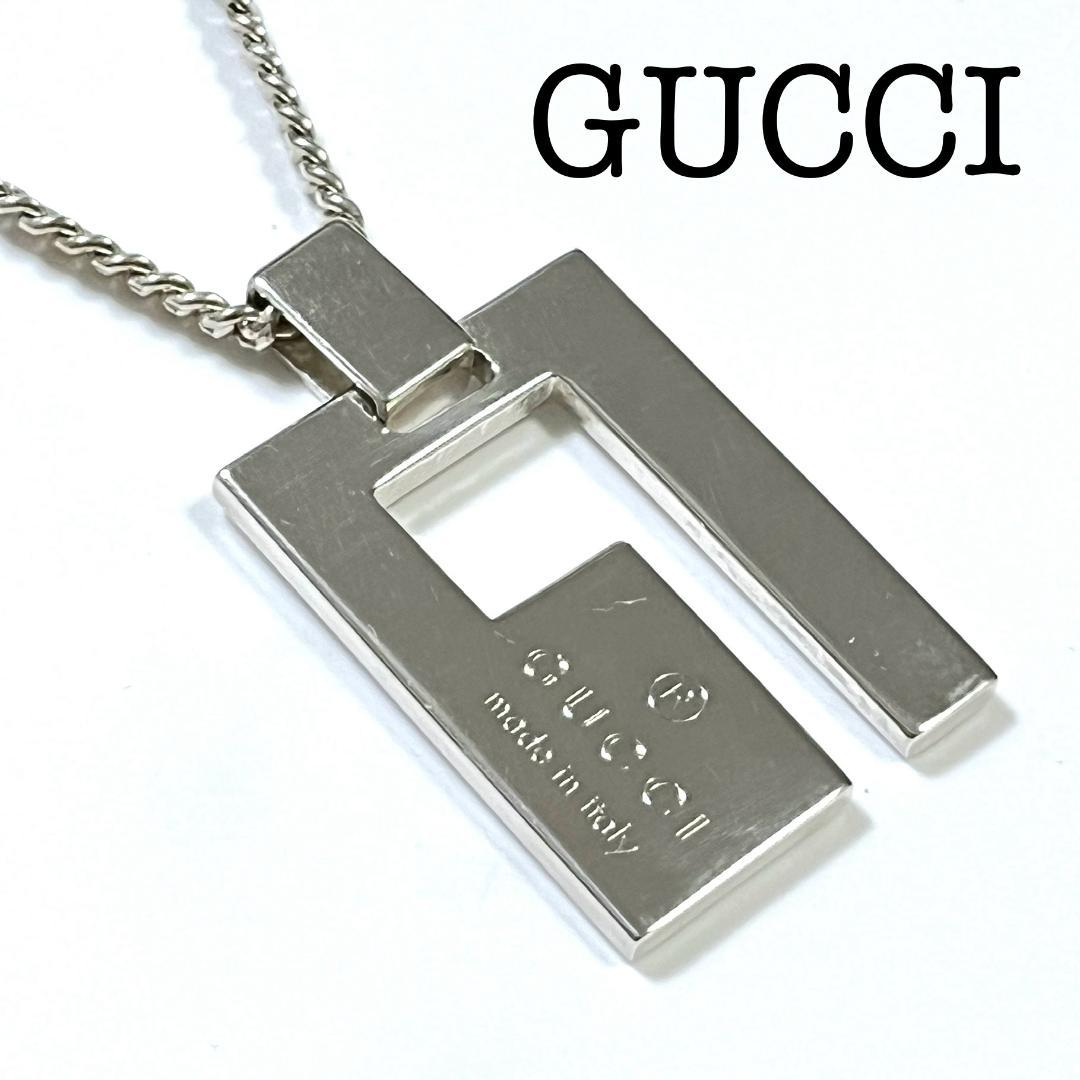 GUCCI 　グッチ　ネックレス　Gロゴ　スクエア
