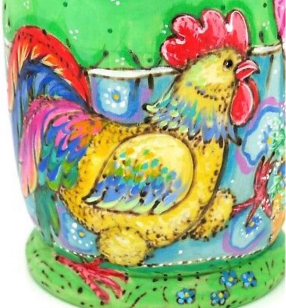 ロシア雑貨☆イースター ウッドバーニング マトリョーシカ(5P)パスハ ミラ作