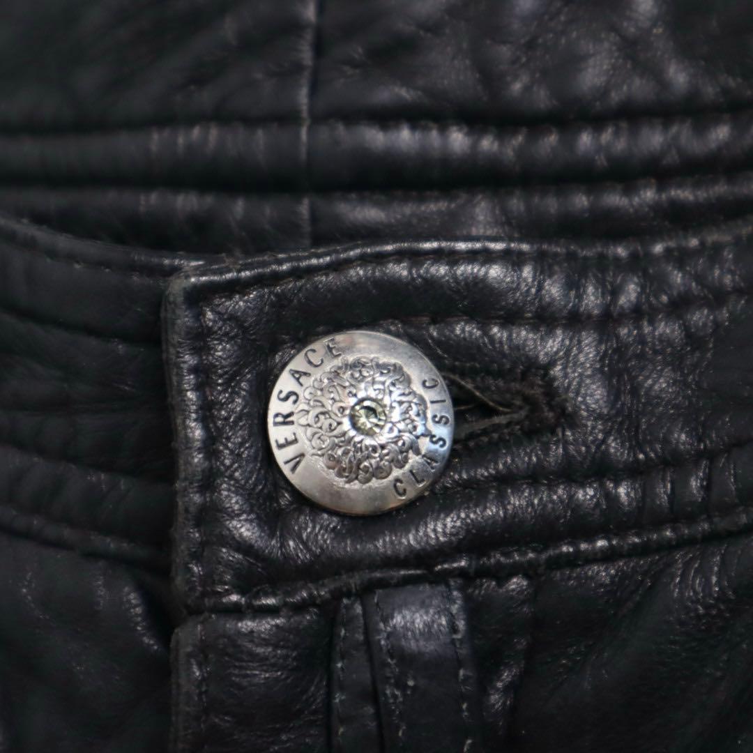 パンツ versace classic v2 archive leather pants