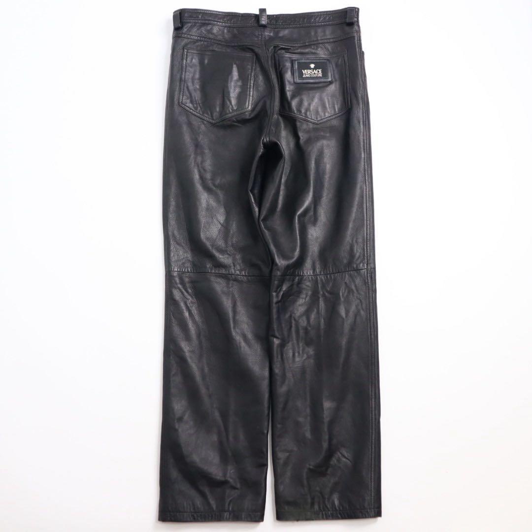 パンツ versace classic v2 archive leather pants