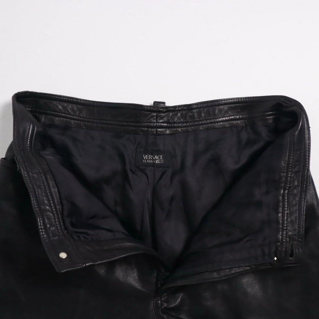 パンツ versace classic v2 archive leather pants