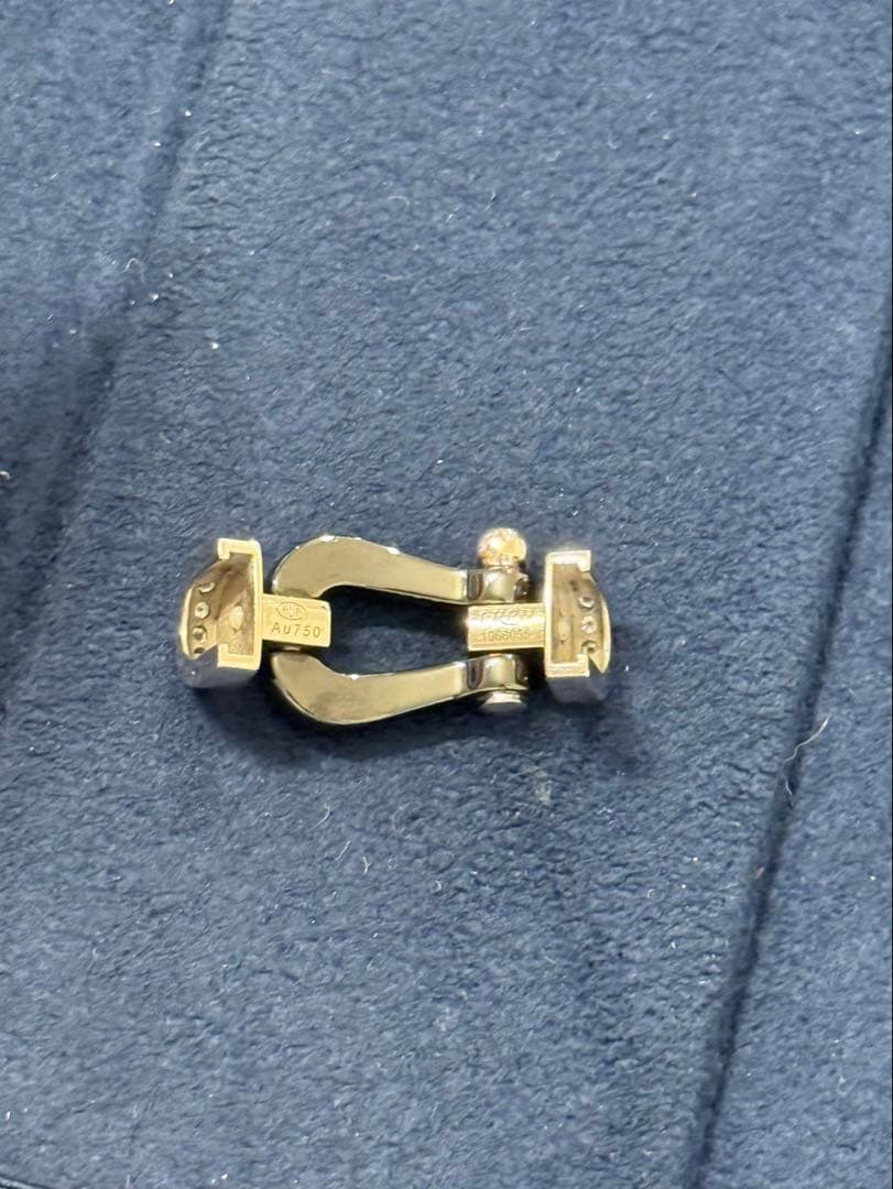 【美品】FRED フォース10 K18WG ブラックセラミックハーフダイヤ