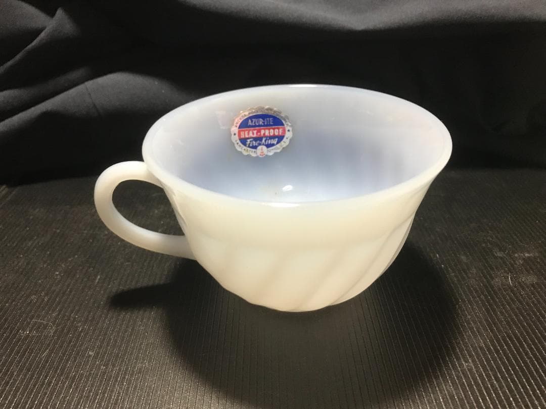 ファイヤーキングスワールアズライト デイナーセット（ラベル付き、ＧＬＡＳＳ刻印）