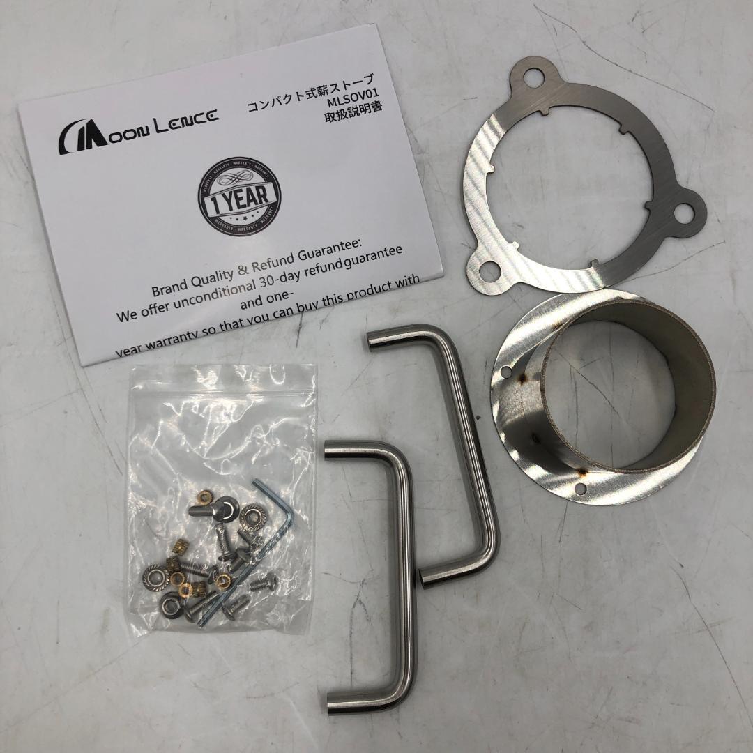 MOON LENCE 薪ストーブ 二次燃焼 耐熱ガラス窓/Y31179-E2