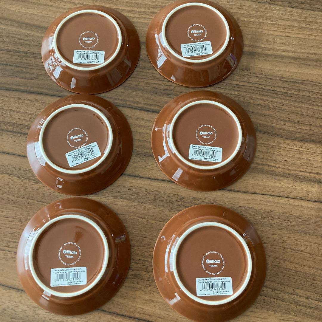 イッタラ ティーマスクエアプレート12㎝ヴィンテージブラウン　6枚