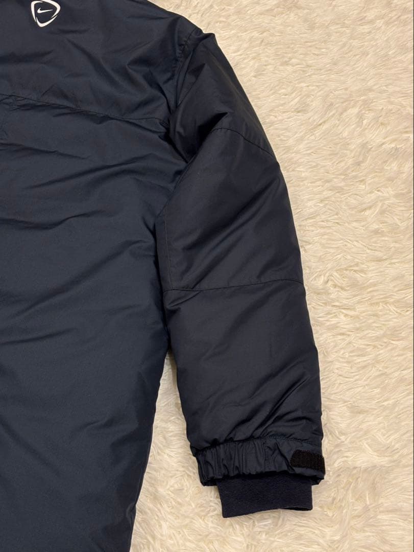 NIKE ベンチコート ネイビー L 中綿 肉厚 フード着脱　2way