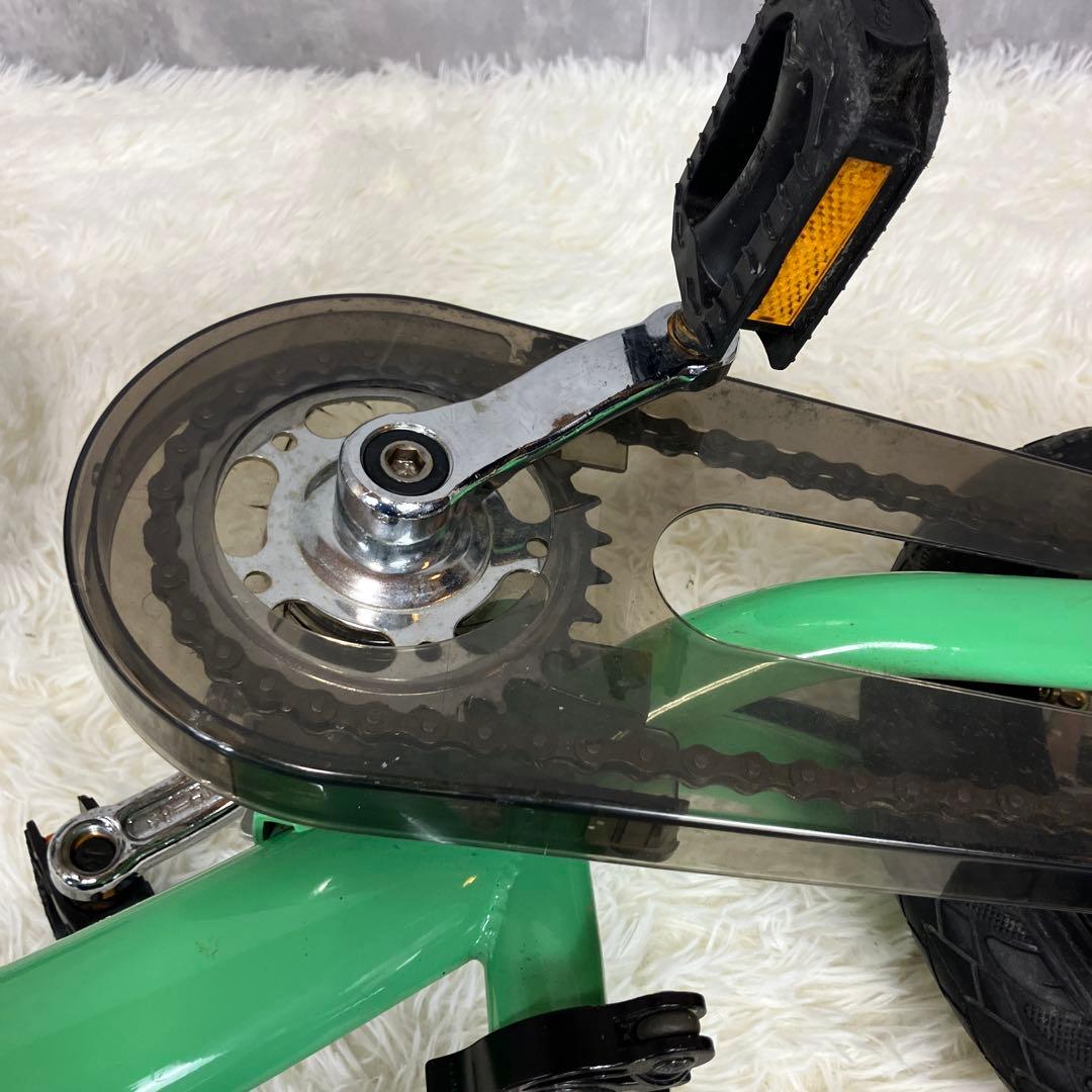 【美品】へんしんバイク2　エメラルドグリーン　12インチ スタンド付き