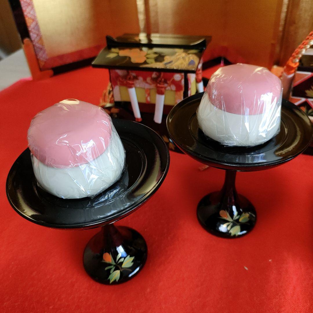 雛人形　お雛道具6点セット　親子重箱　本金手書　40号　牡丹　　木製