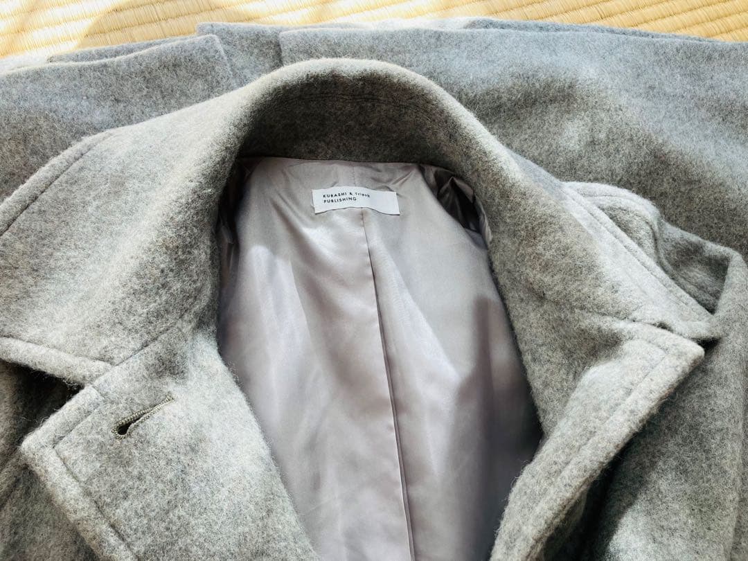 北欧、暮らしの道具店　ウールロングコート　グレー　Mサイズ