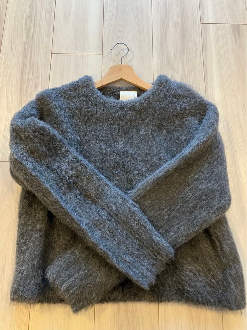 美品　Whim Gazette ミックスヤーンクルーネックニットプルオーバー