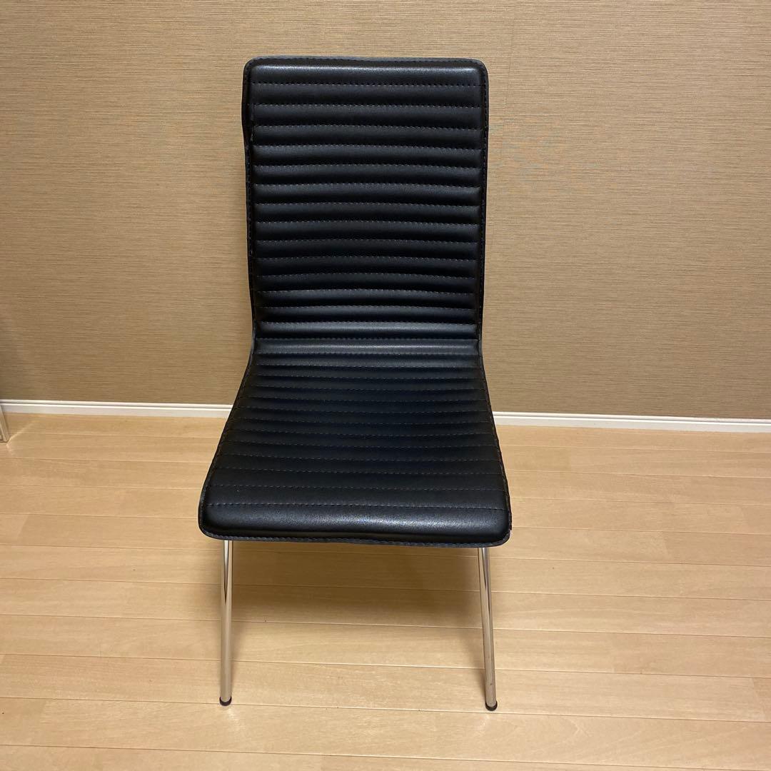 ブラック ストライプデザイン ダイニングチェア