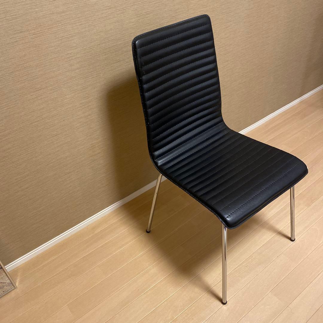 ブラック ストライプデザイン ダイニングチェア