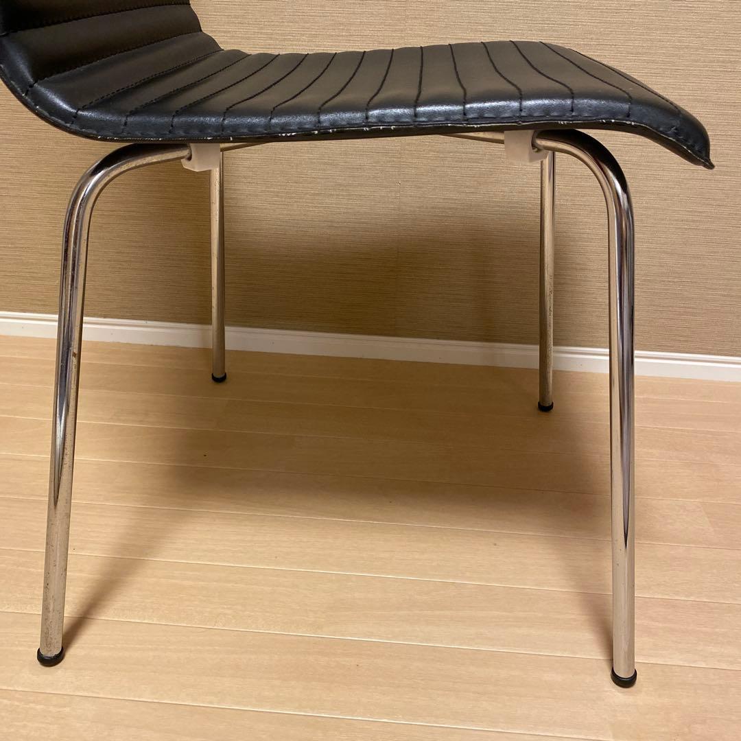 ブラック ストライプデザイン ダイニングチェア