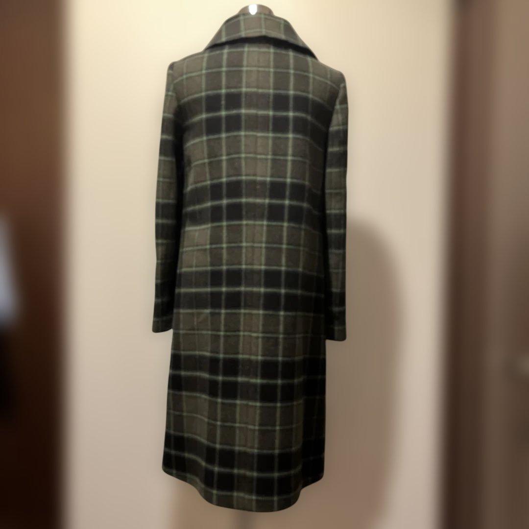 LOVE MOSCHINO チェック柄 花刺繍ウールコート 40