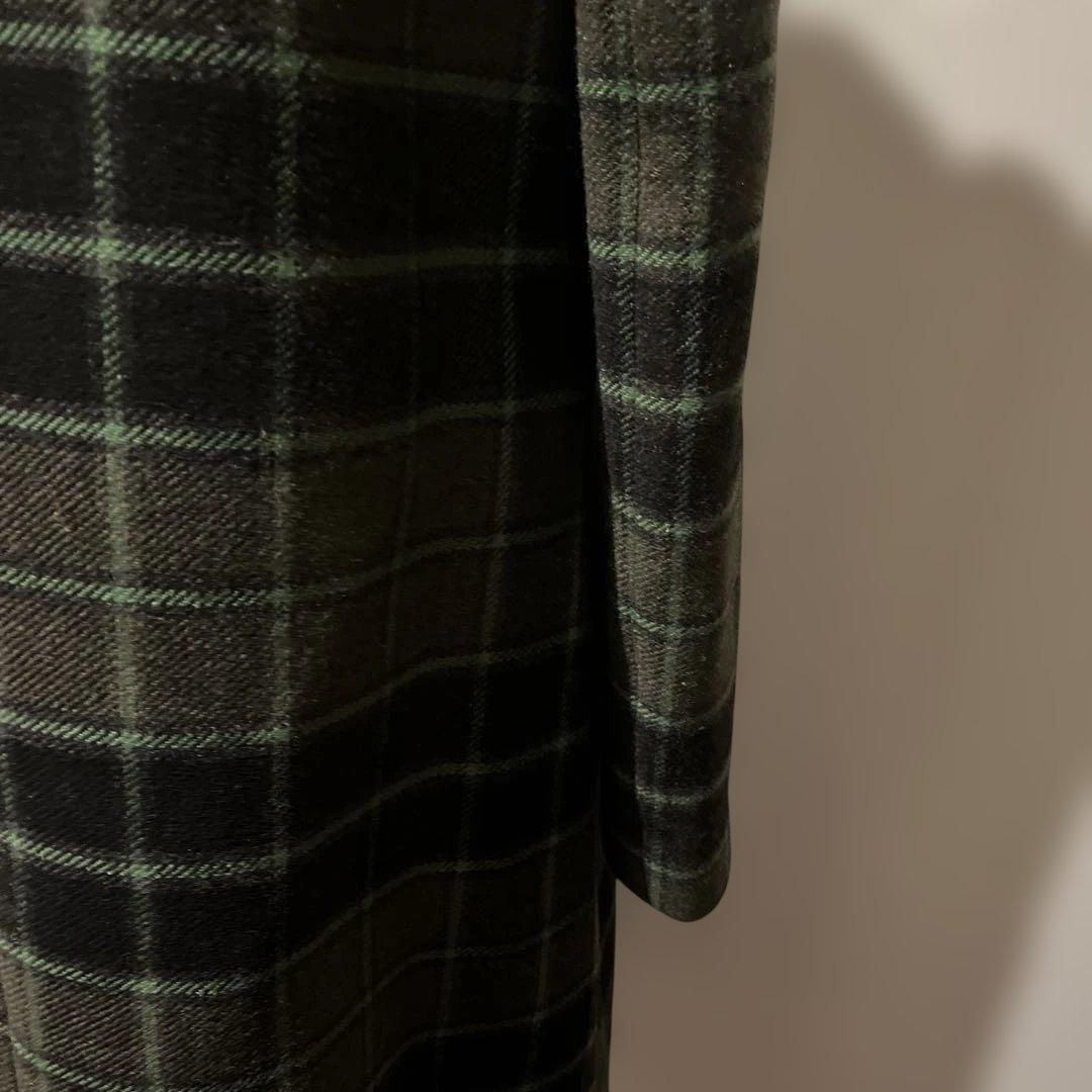 LOVE MOSCHINO チェック柄 花刺繍ウールコート 40