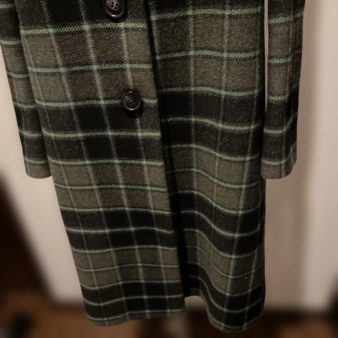 LOVE MOSCHINO チェック柄 花刺繍ウールコート 40