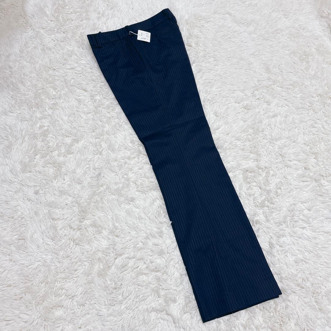 ☆新品・タグ付き☆ n♡line シルク混 パンツスーツ　ネイビー ストライプ