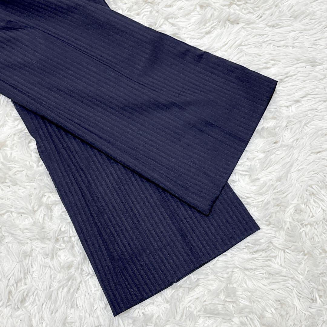 ☆新品・タグ付き☆ n♡line シルク混 パンツスーツ　ネイビー ストライプ