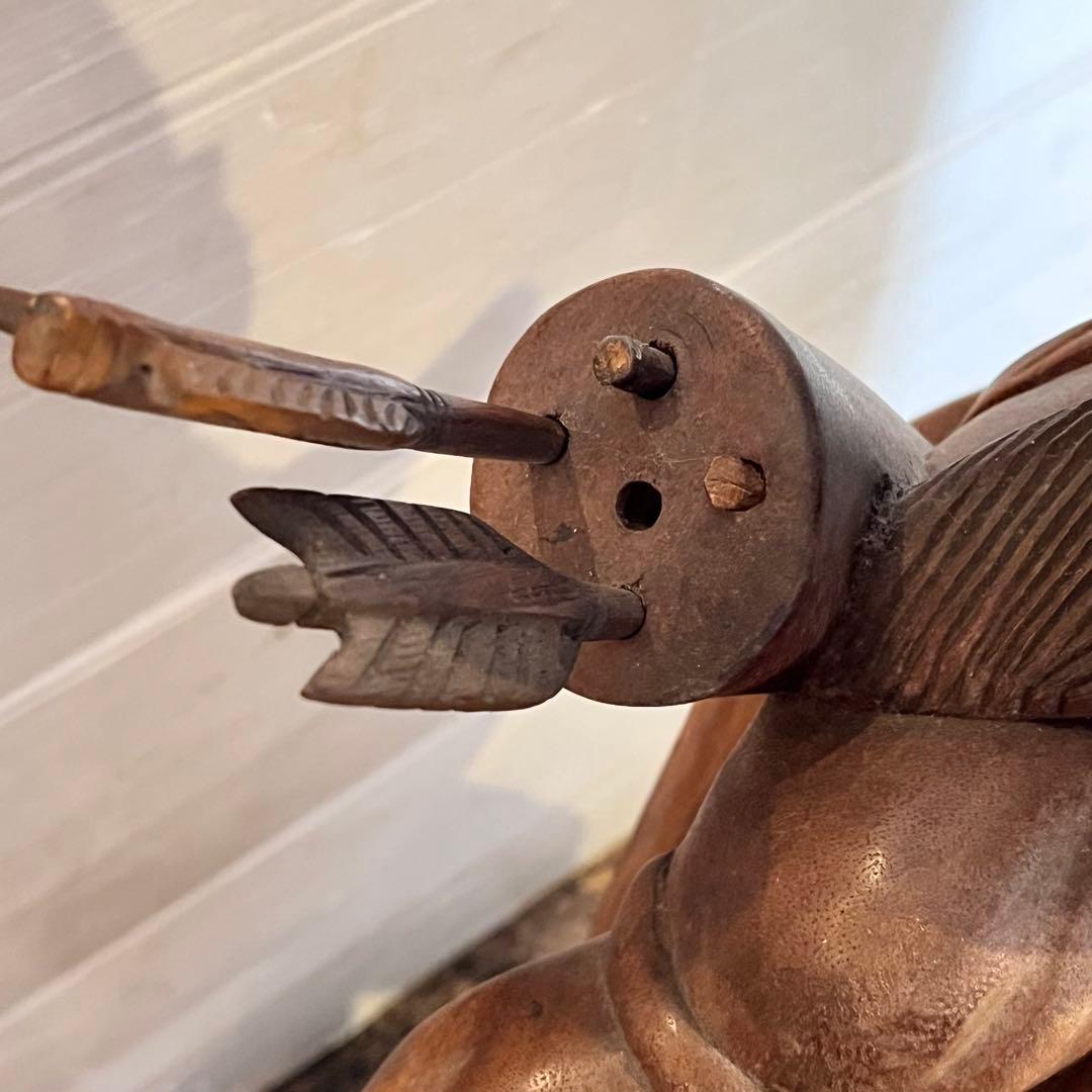 置物 木彫木像 高さ約84.5cm 工芸品 オブジェ インテリア　インディアン