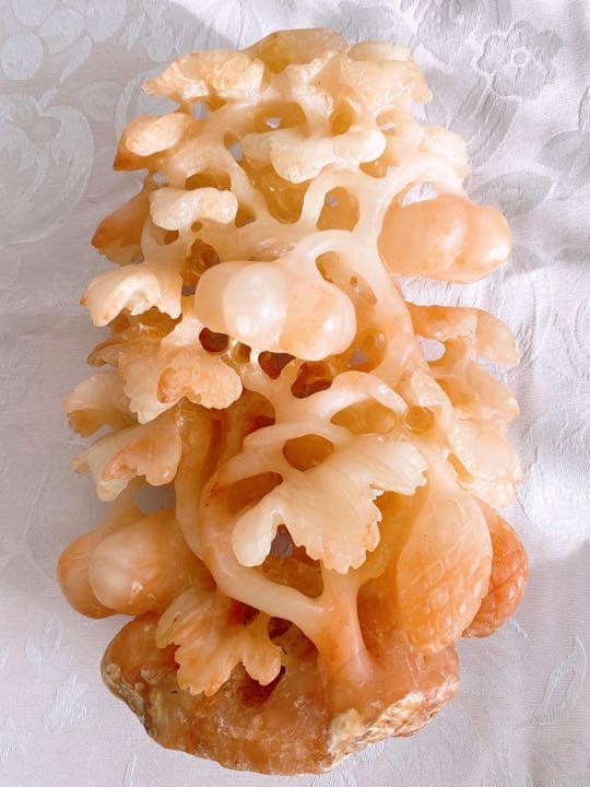 中国天然石 中国近代骨董美術 置物 インテリア 果汁