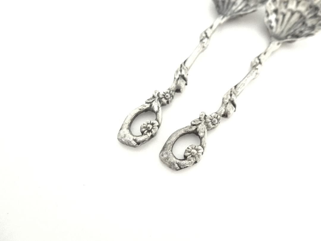 フランス　シルバーソルトスプーン2本　純銀