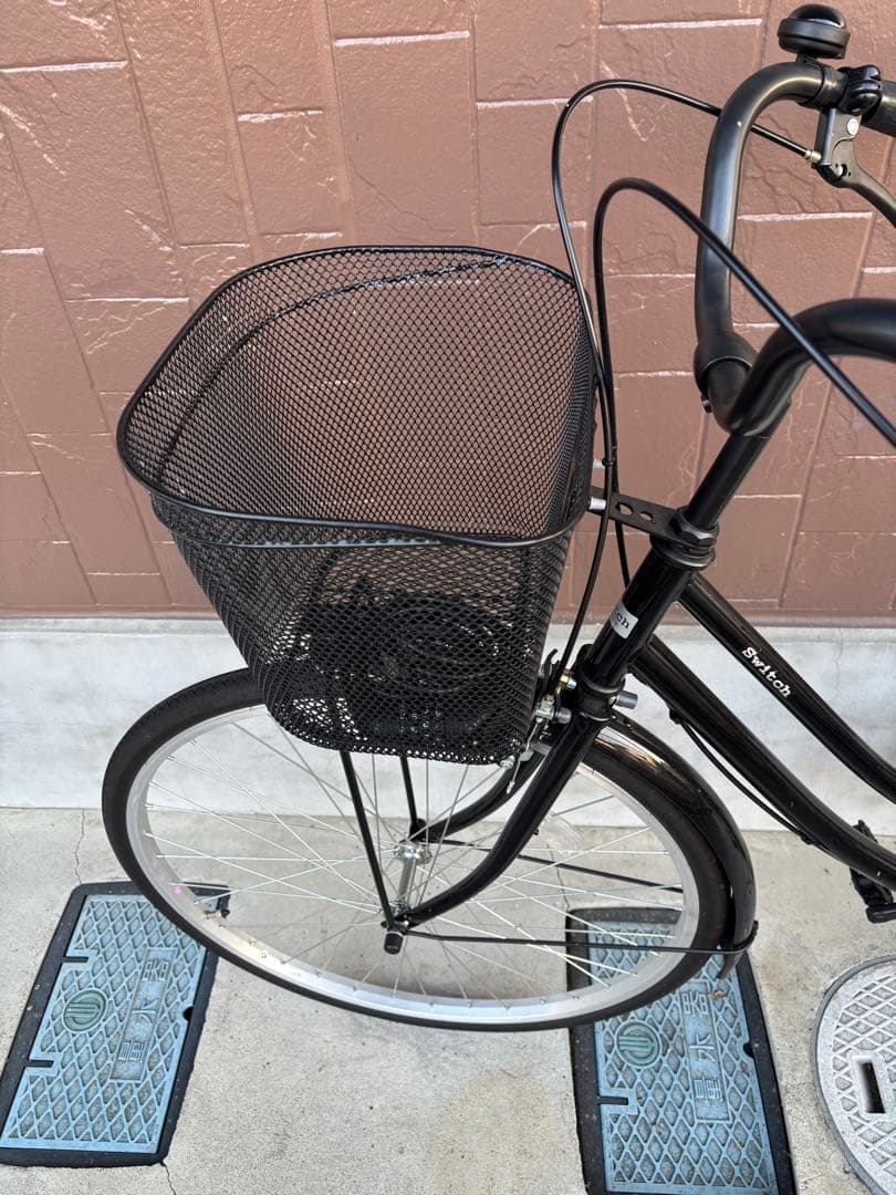 シティサイクル ブラック メッシュバスケット付き