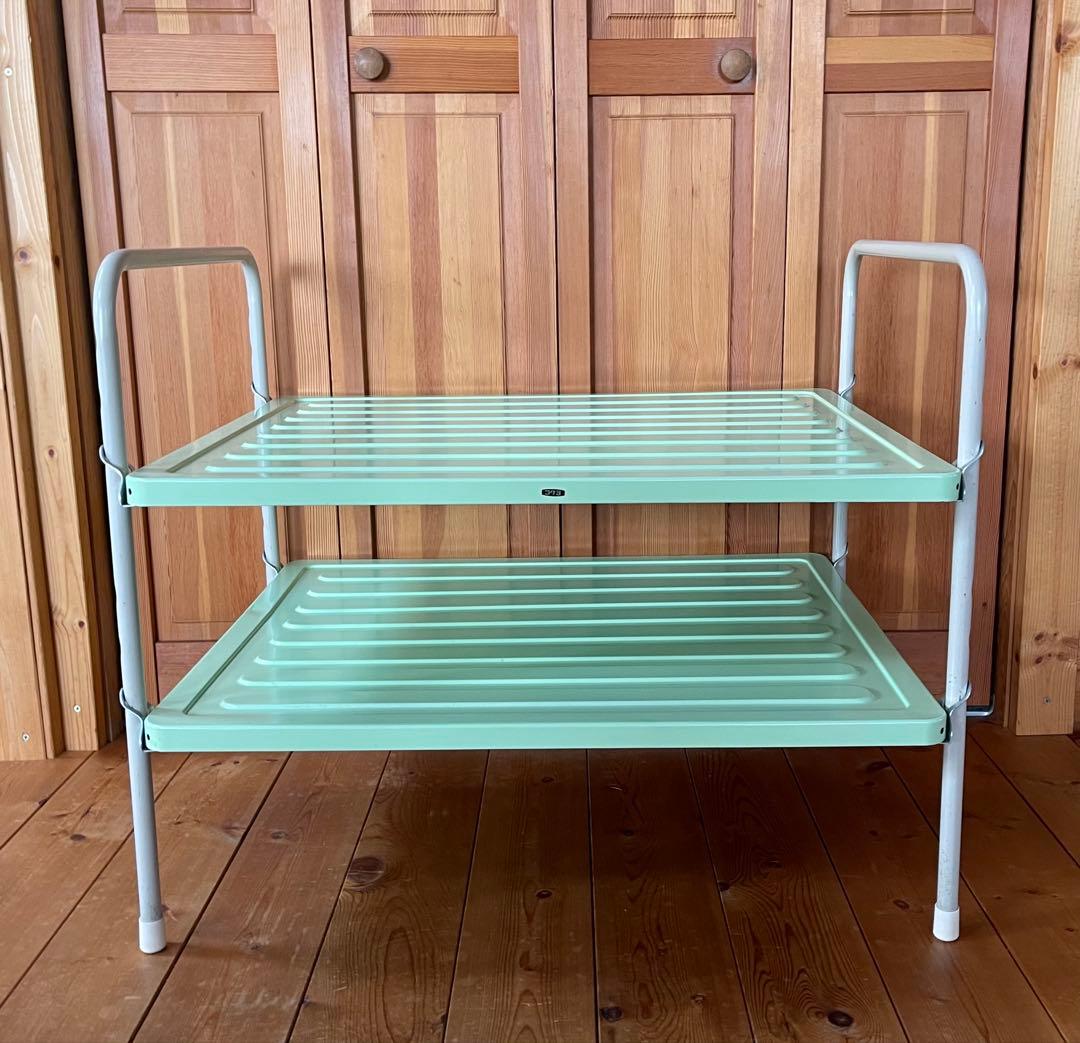 コクヨ　スチールラック　たためる　レトロ　かわいい　グリーン