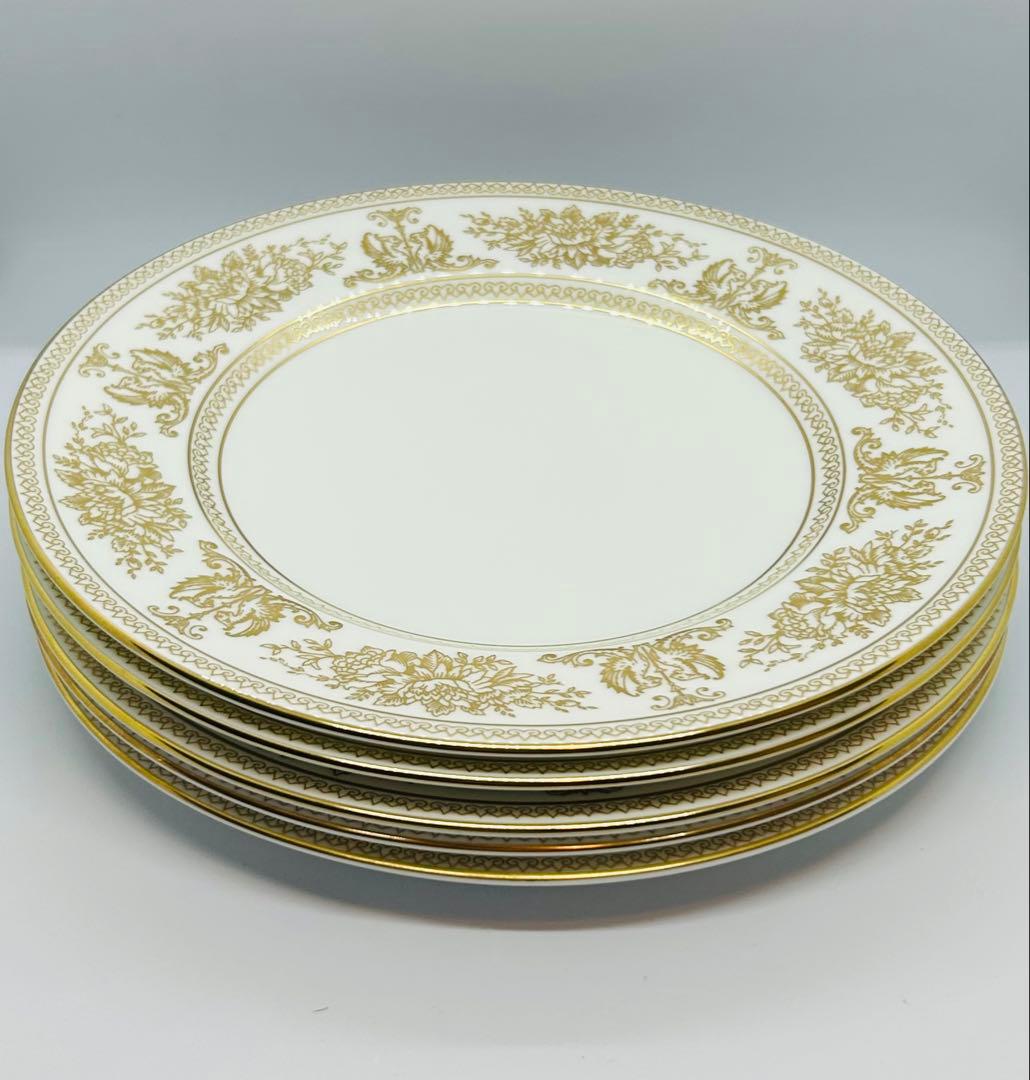 希少・新品未使用 ウェッジウッド コロンビア ゴールド プレート5枚セット