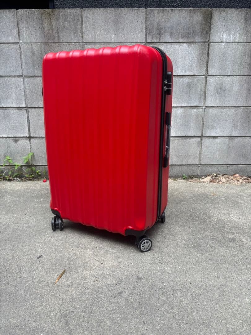 赤色LエメグリМ新品未使用　スーツケースキャリーケース　105L　軽量