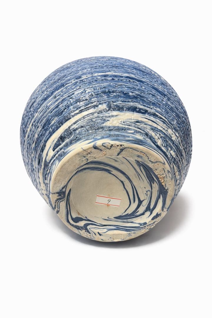 笠間焼 花瓶 花入 作家物 共箱付き 青釉 壺 陶芸