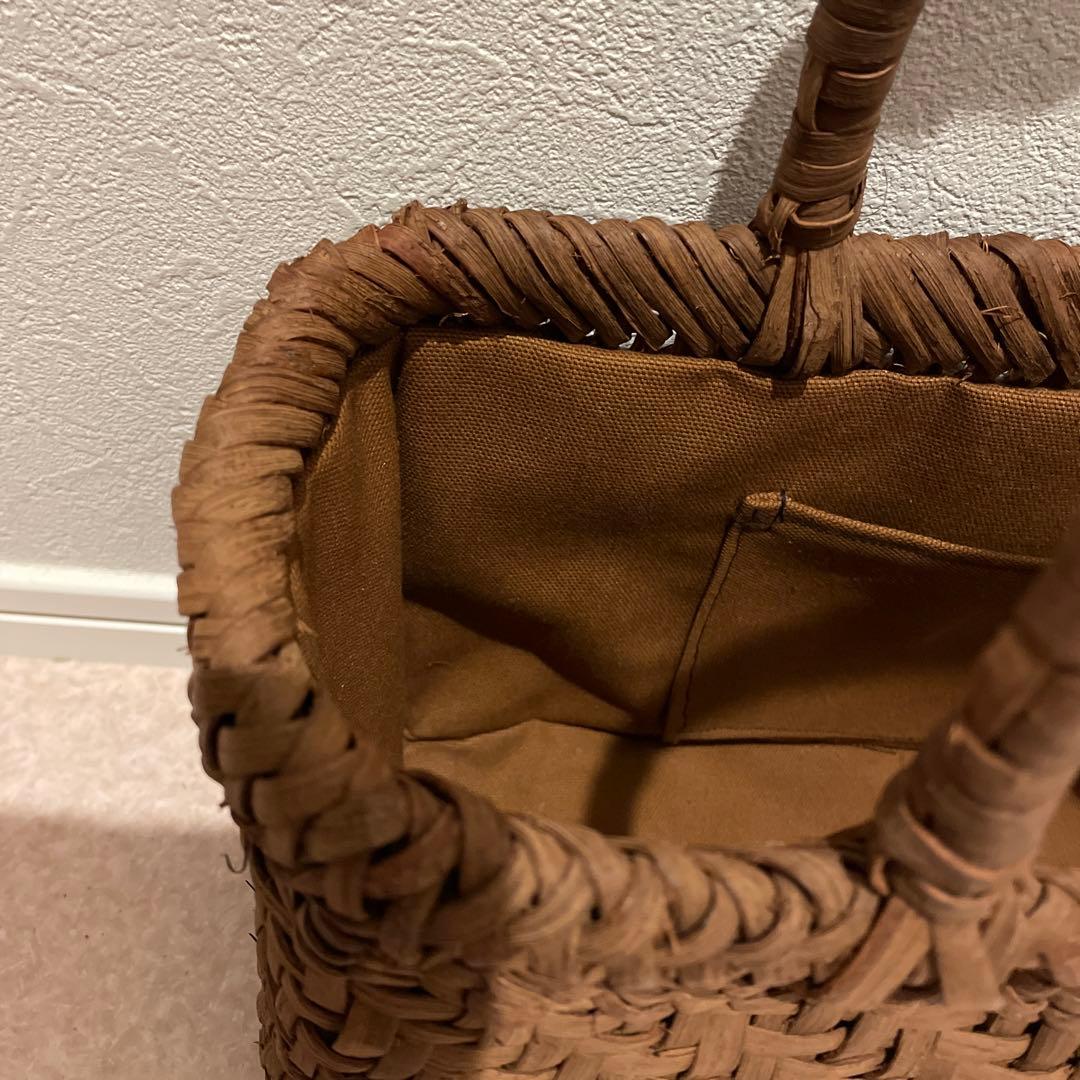 手提げカバン(手作り) 葡萄の木の皮を使用