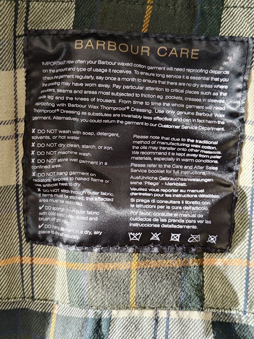 Barbour BORDER ボーダー SL 38 美品　ピンバッジ付き