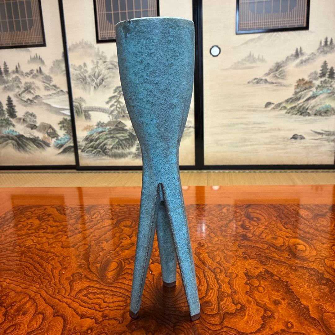 【未使用】小原流　池坊　草月流 嵯峨御流　いけばな　華道　変形花器　清山焼　2点