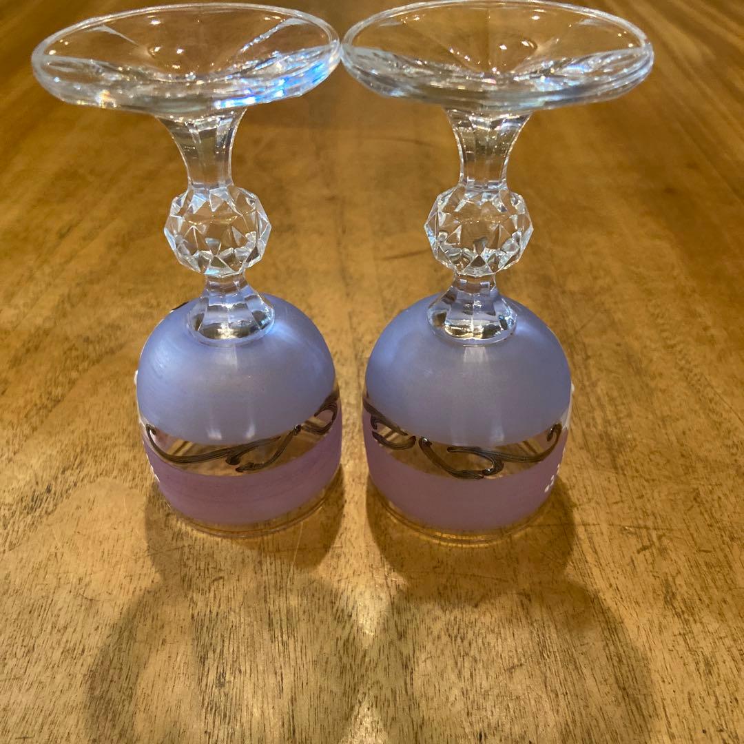 ボヘミアクリスタル80年代ビンテージリキュールグラスペア