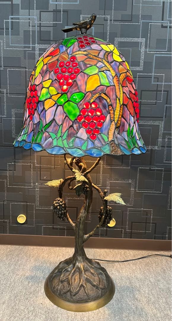 ステンドグラスランプ 大型 葡萄柄 フロアランプ アンティーク インテリア
