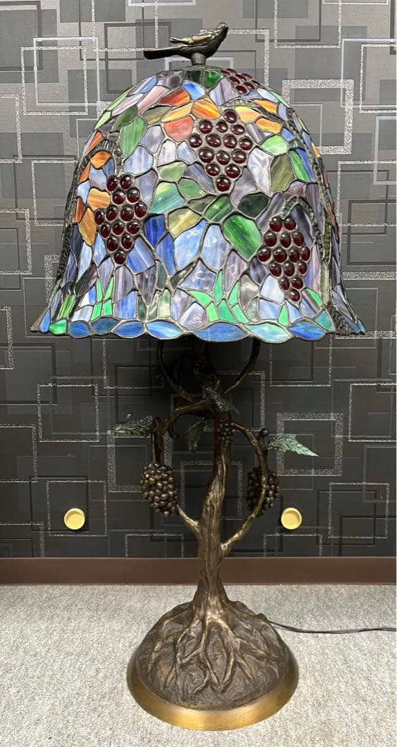 ステンドグラスランプ 大型 葡萄柄 フロアランプ アンティーク インテリア