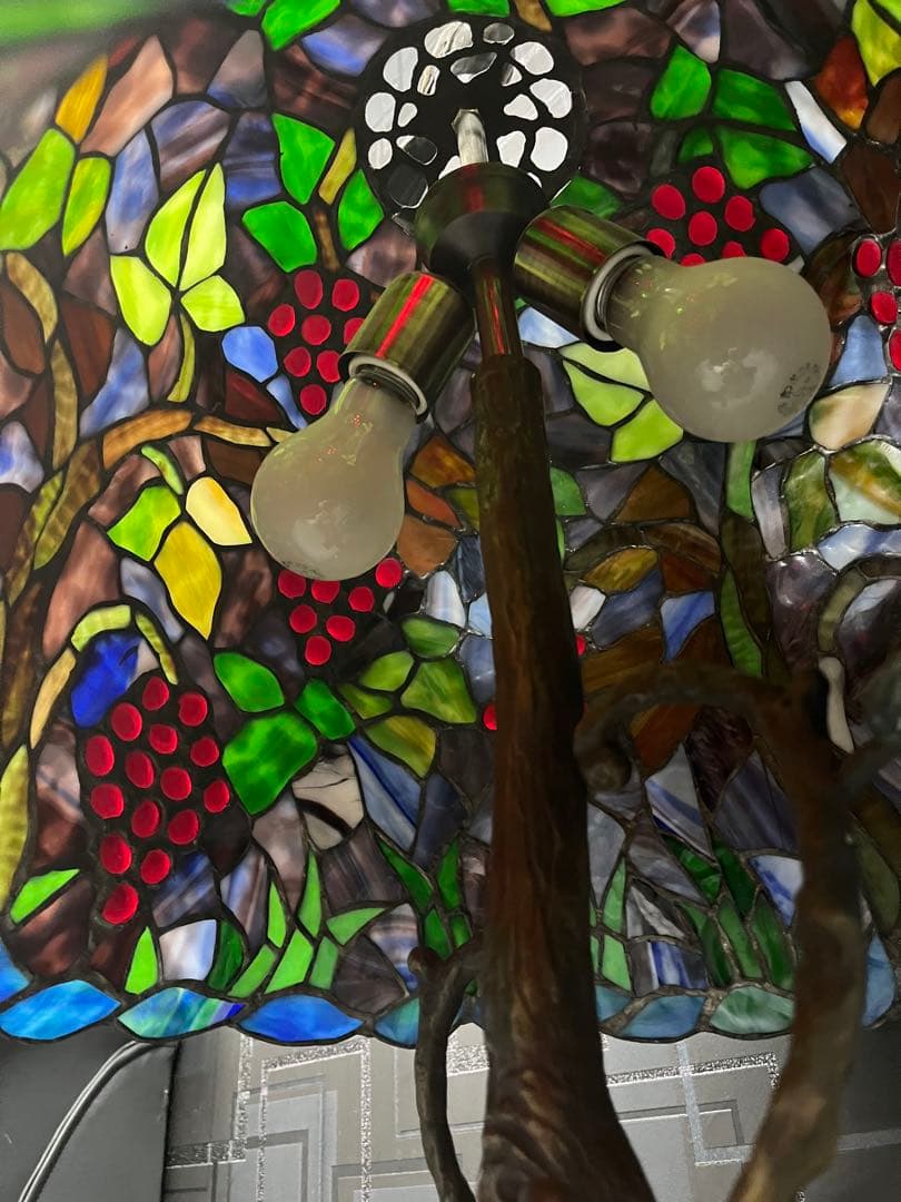 ステンドグラスランプ 大型 葡萄柄 フロアランプ アンティーク インテリア
