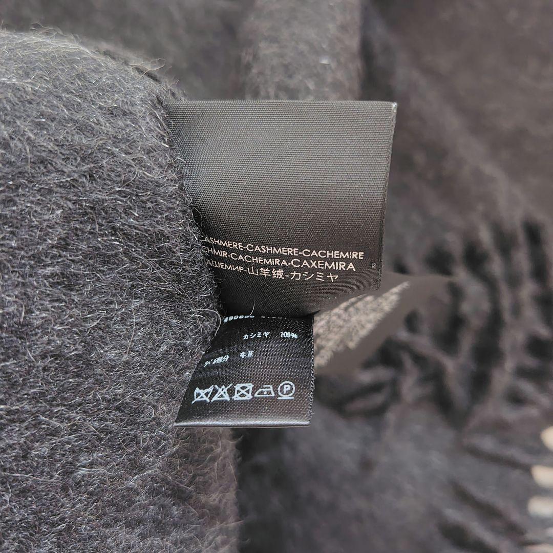 極美品　現行　サンローラン　カシミヤ100　マフラー　ユニセックス　レザータグ