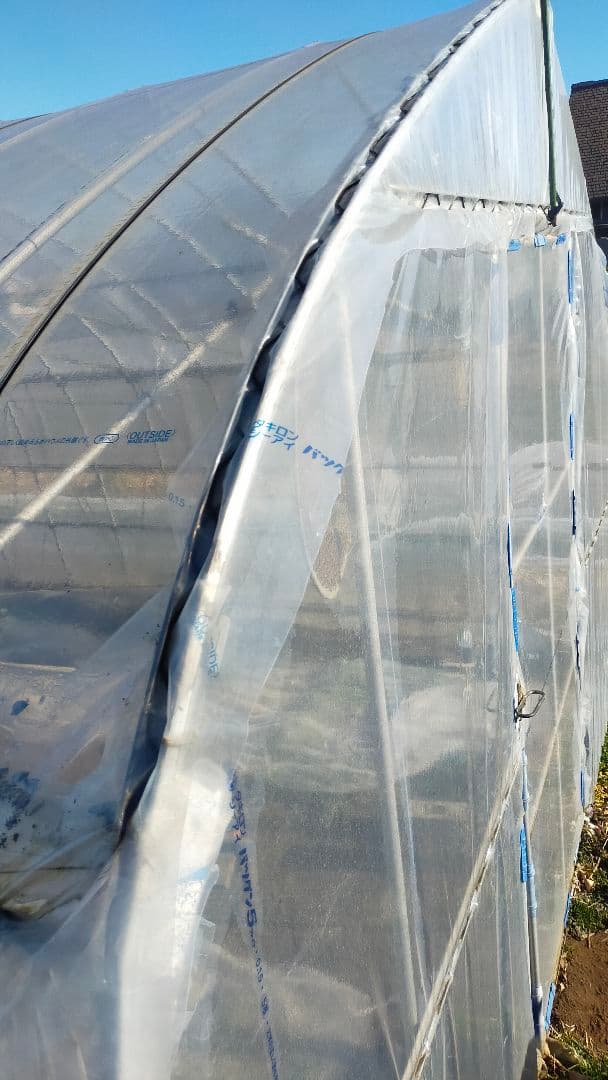 農業用ビニールハウス 3.6mx5.4m、両側巻上げ窓付き