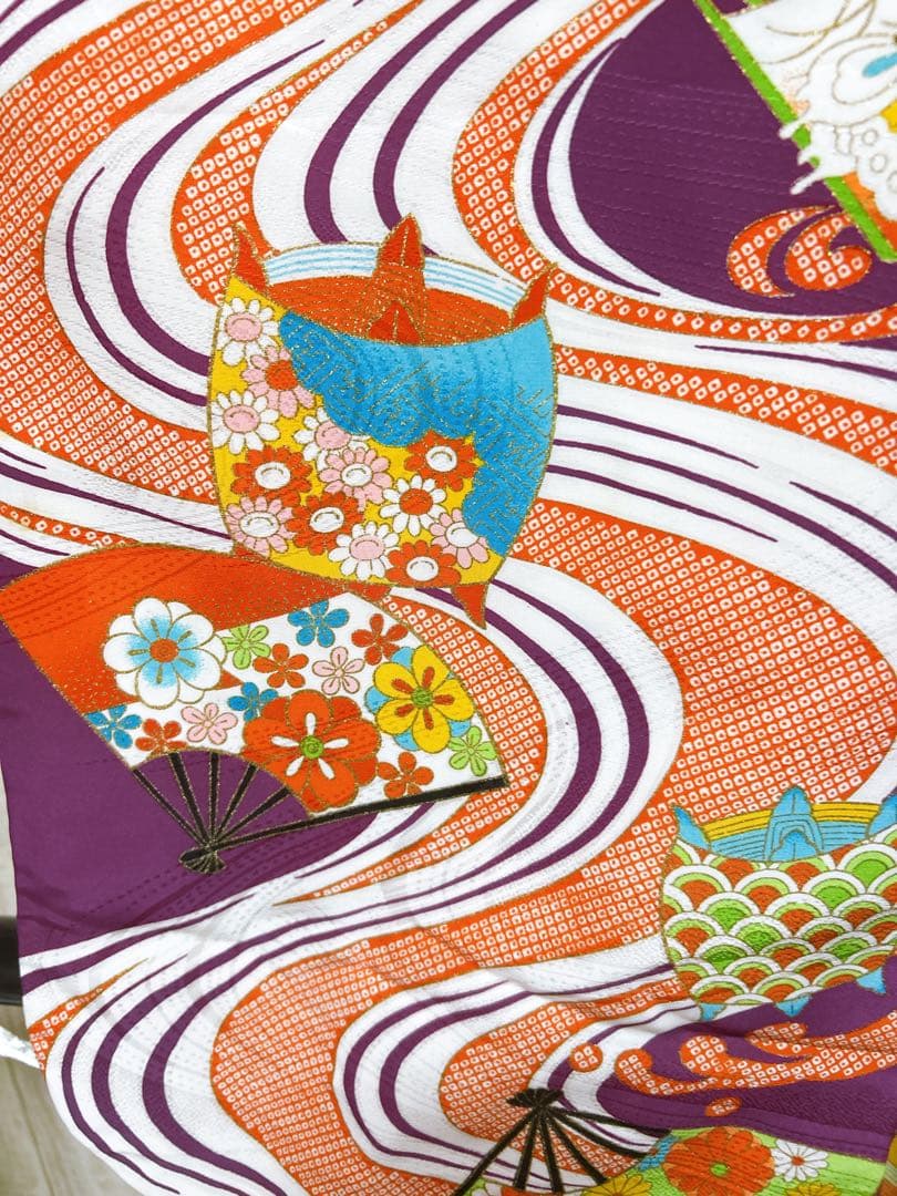 レトロ着物♡七五三　7歳　女の子　フルセット　一式　紫系